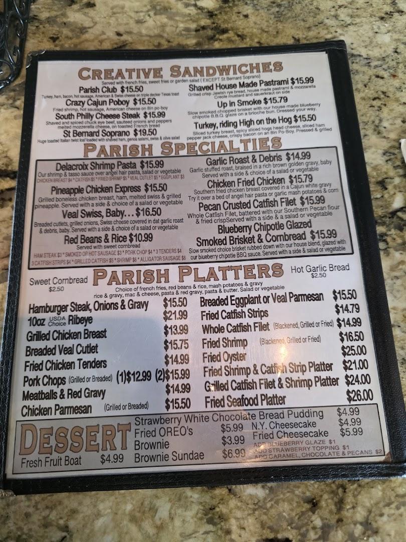 Parish Diner Menu image 4